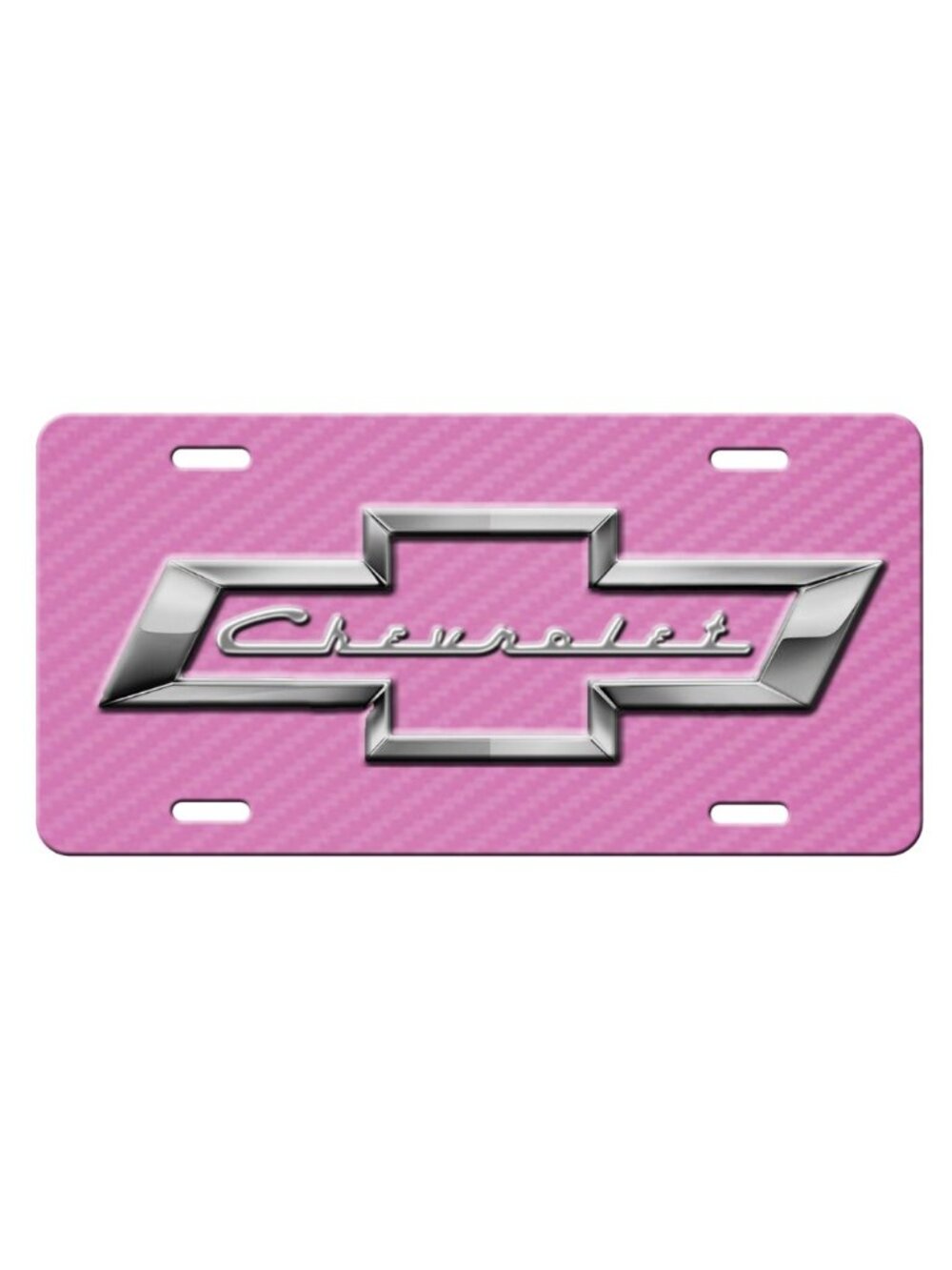 CHEVROLET CHEVY Inspired Art on Pink Glossy Vanity Aluminum License Plate Tag